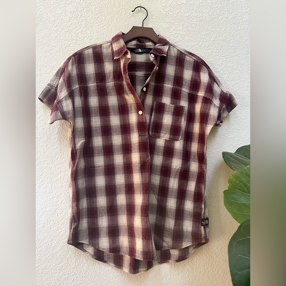 North Face Plaid Cotton Button Down Shirt S